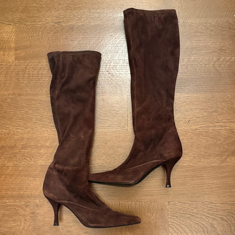 Stuart Weitzman Brown Suede Knee-High Boots